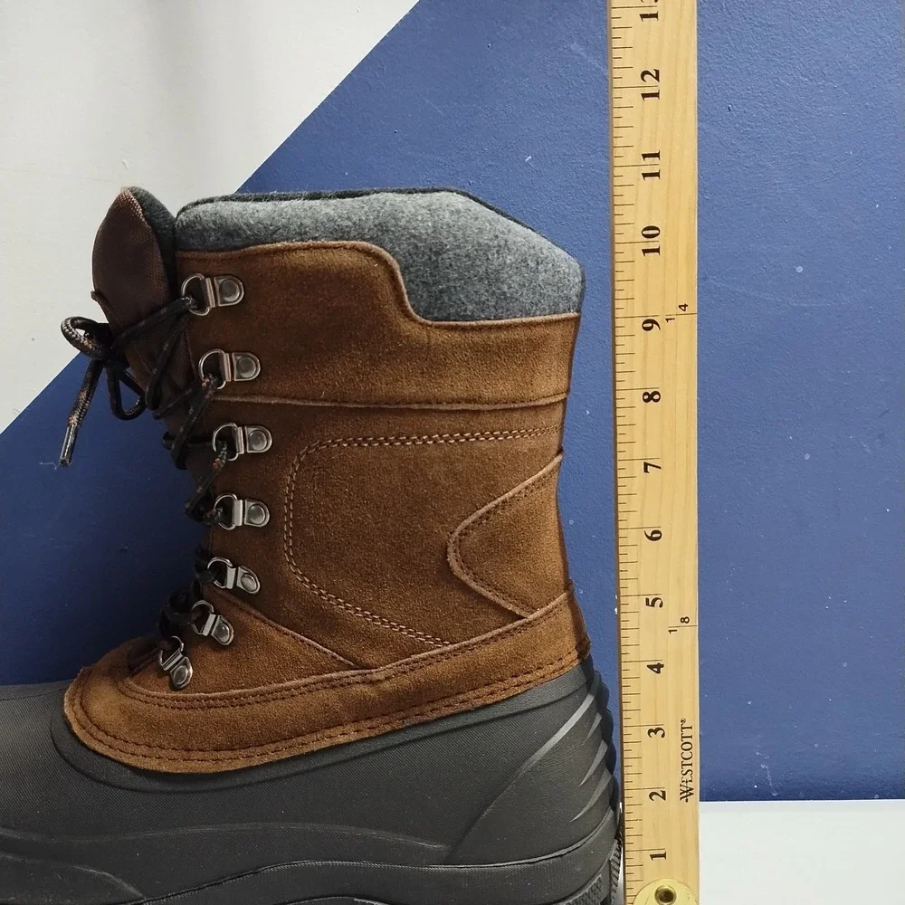 Northeast Outfitters Pac Winter Boots Mens 8 Brown Black Leather Water Resistant